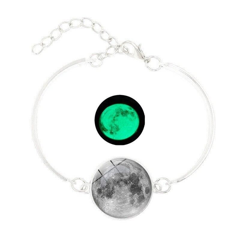 Bracelet lune phosphorescente gris