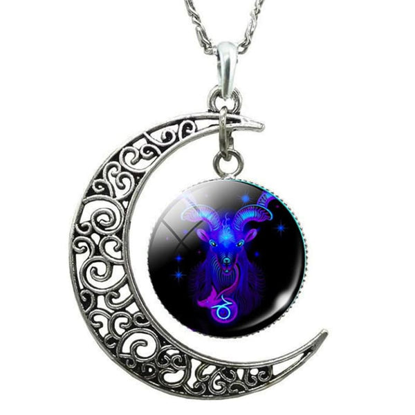 Collier lune signe du zodiac capricorne