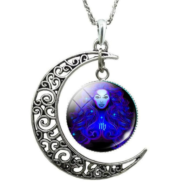 Collier lune signe du zodiac vierge