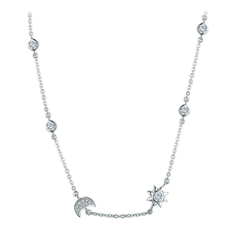 collier lune avec soleil et étoiles