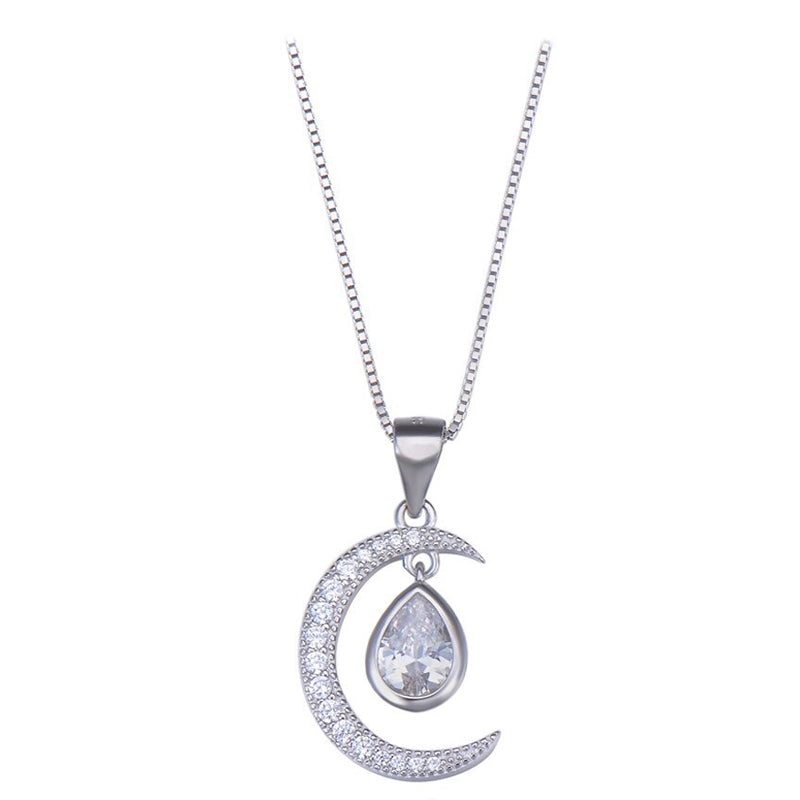 collier lune diamant