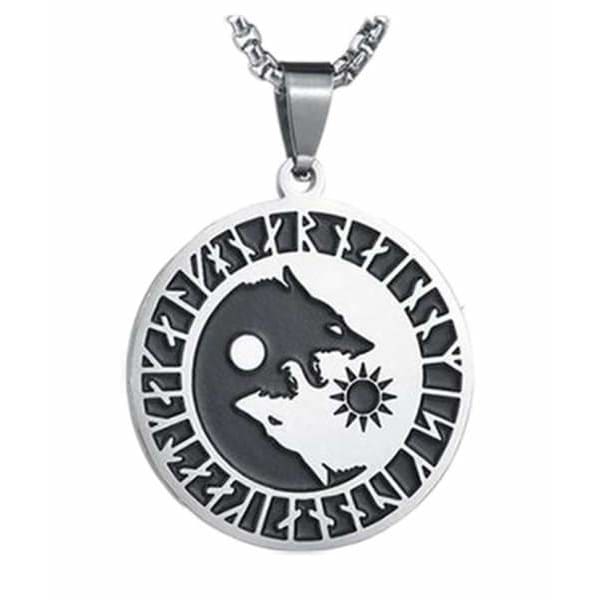 Collier Lune Soleil Loup 