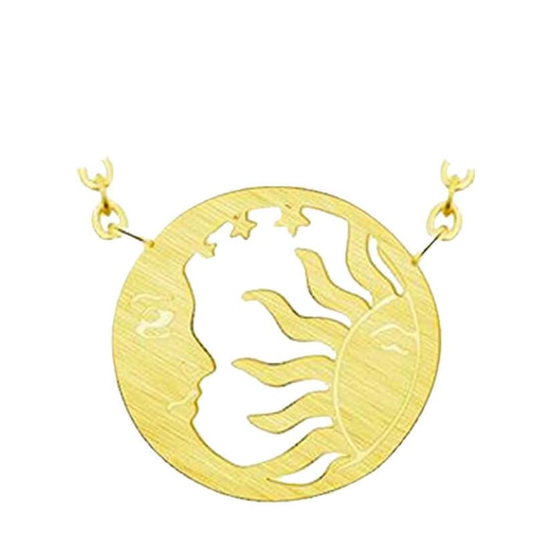 Collier Lune Soleil Or