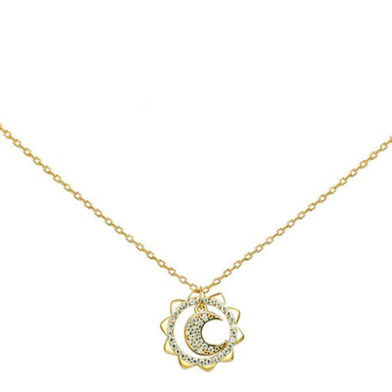 collier lune soleil or 