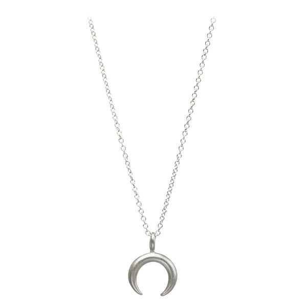 collier mini demi-lune argenté