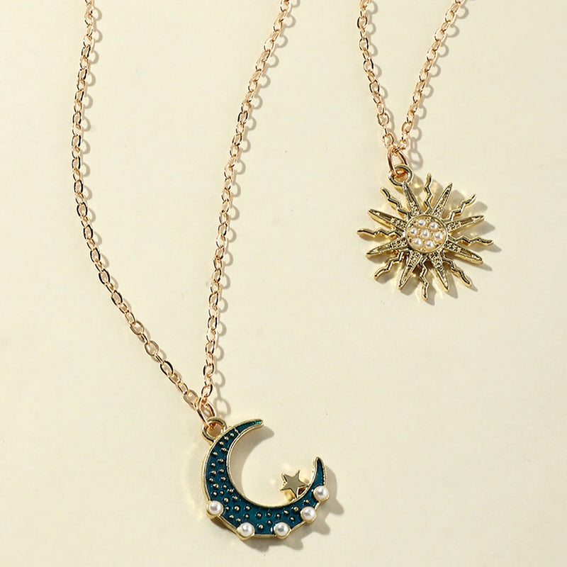 deux colliers lune et soleil