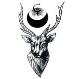 tatouage temporaire demi lune avec cerf 