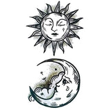 Tatouage lune et soleil temporaire