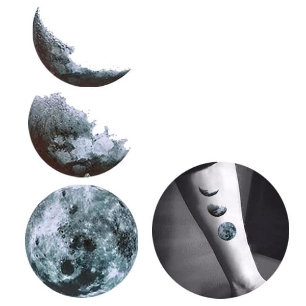 Tatouage éphémère phases de la lune